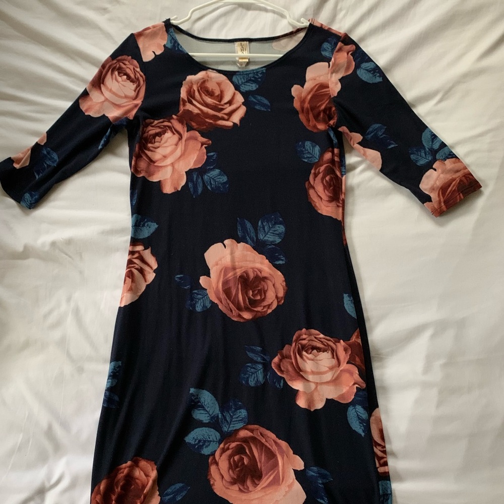 Boutique Navy Floral Shift Dress